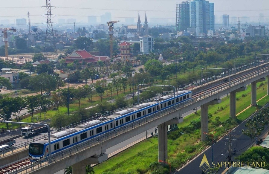 Một đoạn của tuyến metro số 1 Bến Thành - Suối Tiên