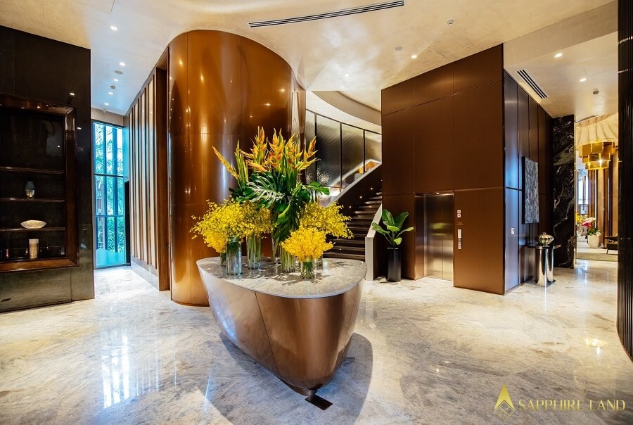 Thiết kế sang trọng tại sảnh đón Grand Marina